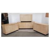 Group of 4 mid-century furniture set; 3 cabinets &