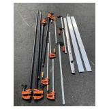Woodworking furniture metal bar clamps and parts