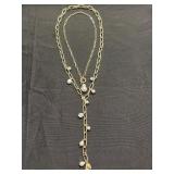 Set of gold tone chain necklaces