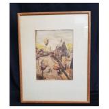 Framed watercolor