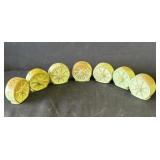 7 VTG Frankoma wagon wheel ceramic salt shakers