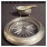 Pair of sterling silver, gravy boat and sterling