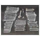 Group of assorted forged wrenches, etc.
