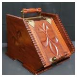 Victorian mahogany coal scuttle with recessed