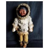Early handmade Eskimo doll 17"