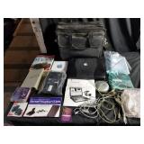 Macbook with computer case with accessories