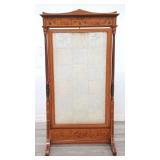 Vintage hand painted floral firescreen