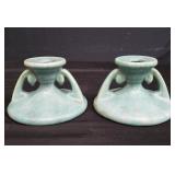 Early Roseville pottery Carnelian pair of