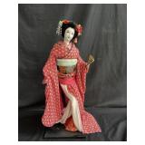 Japanese geisha doll 11"w x 11ï¿½l 28ï¿½h