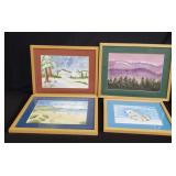Group of water color paintings on paper