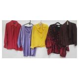 Group of vintage 3 silk button up shirts