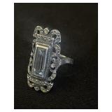 Vintage sterling and marcasite ring