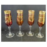 4 Vintage Italian-style Champagne glasses