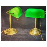 Vintage bankers style table lamps