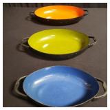 Group of enamel pan dishes