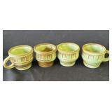 4 vintage Frankoma ceramic cups