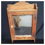 Vintage oak medicine cabinet