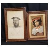 Pair of portrait paintings, including a 19th c.