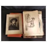 Box of vintage paintings
