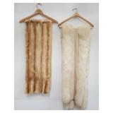 Pair of fur shawls