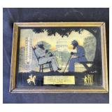 Vintage framed wall thermometer
