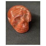 Red jasper skull