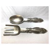 Large oversized metal spoon and fork wall art