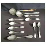 Group of pewter utensils