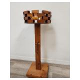 Vintage handmade wood crucifix plant stand