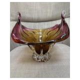 Vintage large art glass bowl