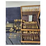 122pc 24k gold plated Retroneu utensils set in box