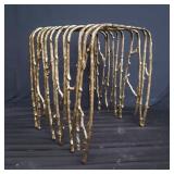 Gold leaf design twig stool