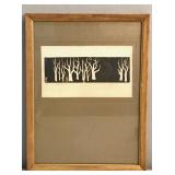 Vintage signed woodblock print