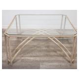 Metal base w/glass top coffee table