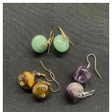 Assort stones earrings lot