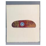 Vintage intaglio aquatint etching by
