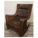 Antique leather and wicker chair