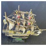 Vintage wood model Spanish galleon-style ship