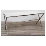 Marble top chrome base writing desk