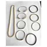 Costume jewelry - bracelets and necklace