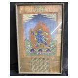 Vintage Hindu painting on fabric 24" x 16ï¿½