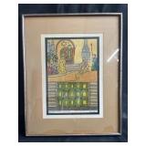 Framed lithograph 26" x 21ï¿½