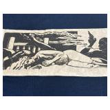 Mid century black Americana linocut