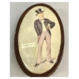 Vintage oval decoupage box