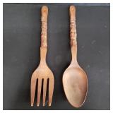 Large carved wood utensils
