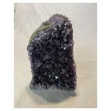 Amethyst quartz crystal cluster cut base