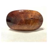 Vintage lacquered burl wood belt buckle