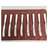 8 antique mother-of-pearl-handle butter knives