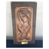 Mid century copper   relief  religious