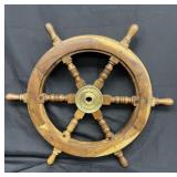 Vintage wood and brass ship